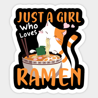 Love Kawaii Ramen Noodle Soup Cat Japan Gift Sticker